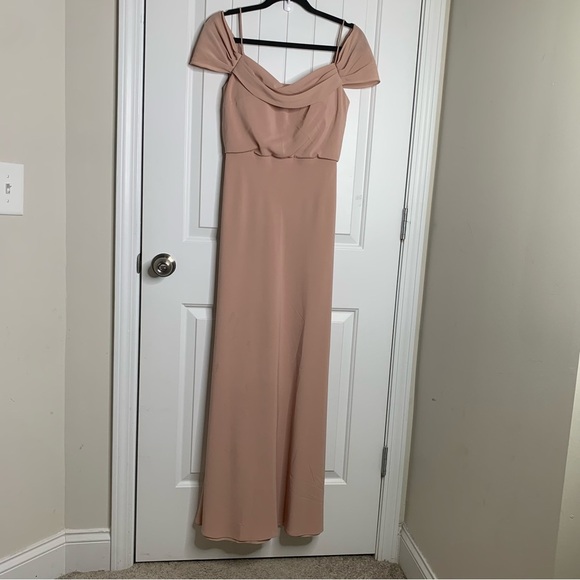 Jenny Yoo Collection BHLDN Sabine bridesmaid blush maxi dress size‎ 2 wedding - Picture 2 of 9